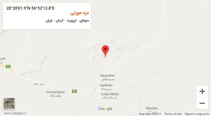روستای دره مورتی بر روی نقشه
