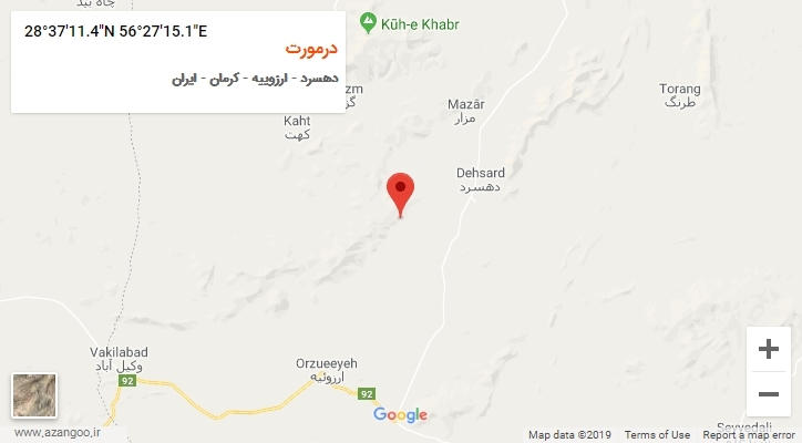 روستای درمورت بر روی نقشه