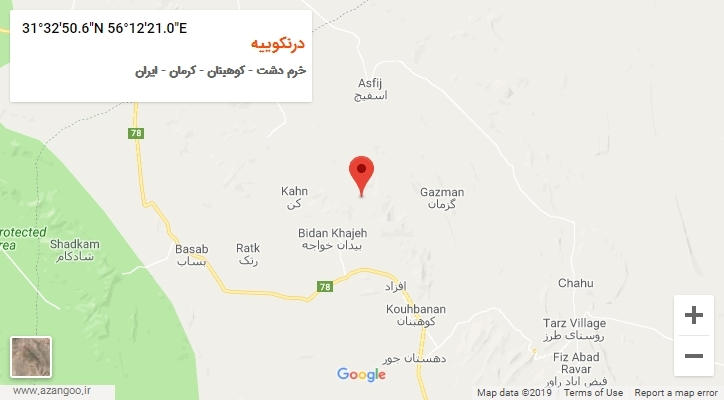 روستای درنکوییه بر روی نقشه