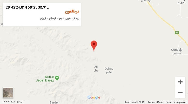 روستای درطاغون بر روی نقشه