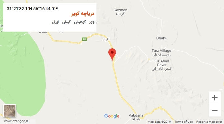 روستای دریاچه کویر بر روی نقشه