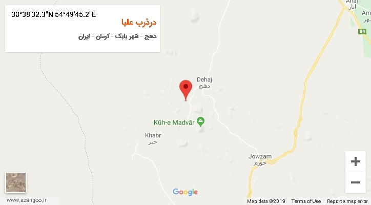 روستای درذرب علیا بر روی نقشه