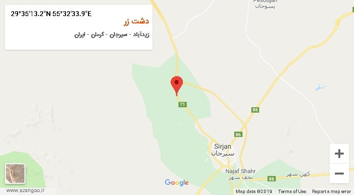 روستای دشت زر بر روی نقشه