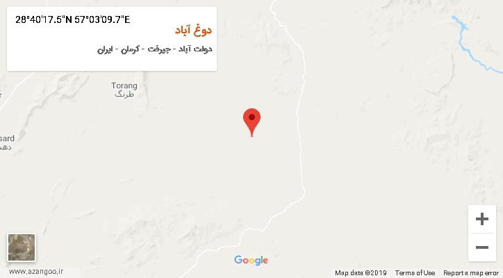 روستای دوغ آباد بر روی نقشه