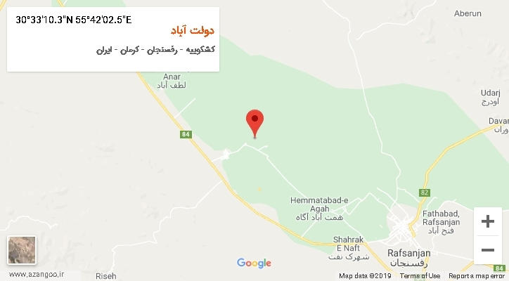 روستای دولت آباد بر روی نقشه