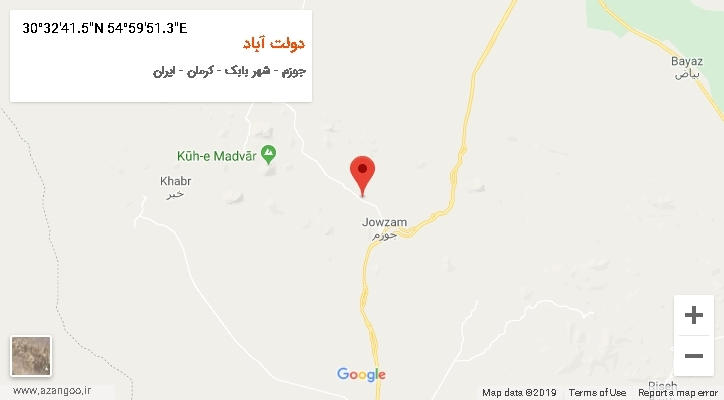 روستای دولت آباد بر روی نقشه