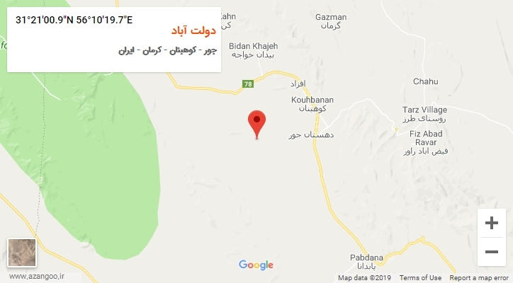روستای دولت آباد بر روی نقشه