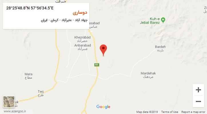 روستای دوساری بر روی نقشه