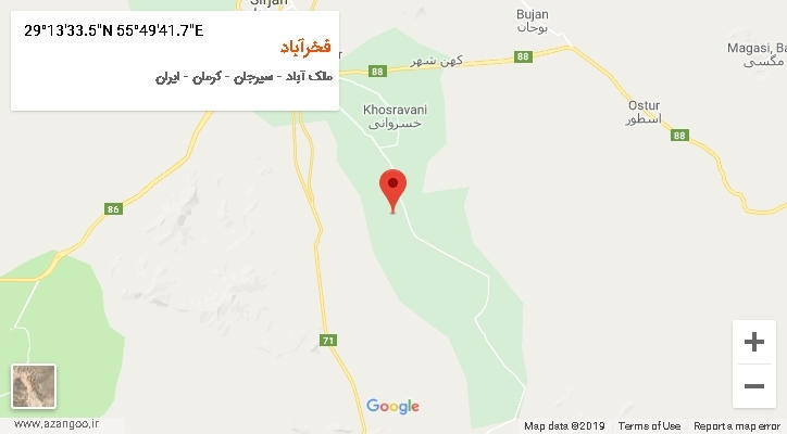روستای فخرآباد بر روی نقشه