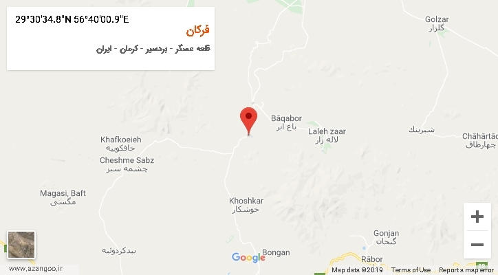 روستای فرکان بر روی نقشه