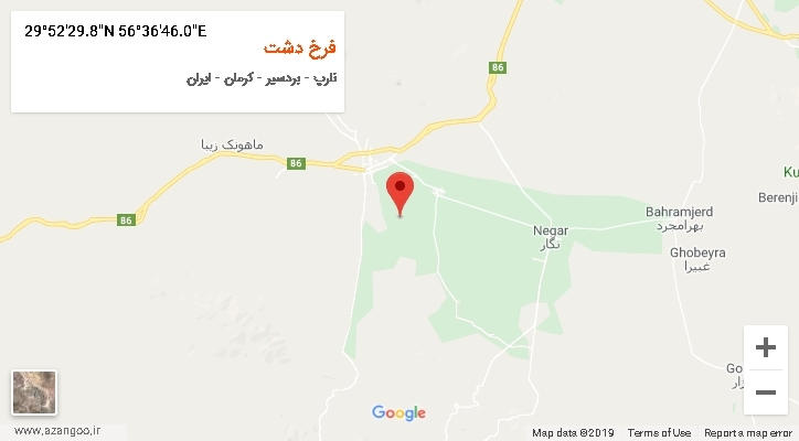 روستای فرخ دشت بر روی نقشه