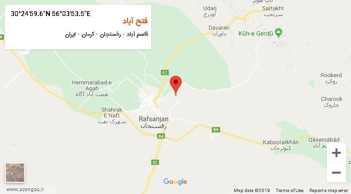 روستای فتح آباد بر روی نقشه