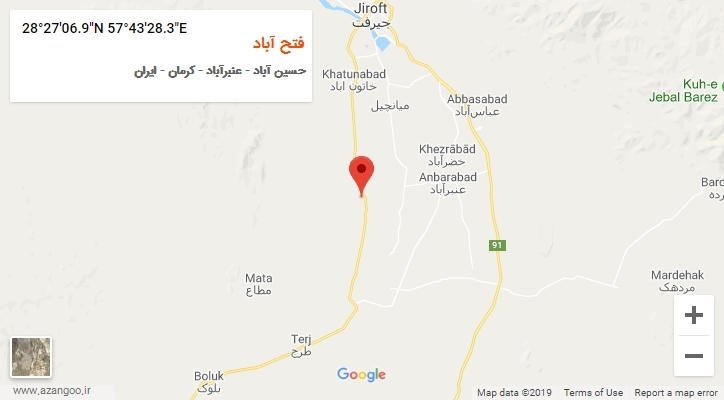 روستای فتح آباد بر روی نقشه