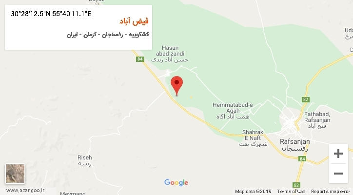 روستای فیض آباد بر روی نقشه