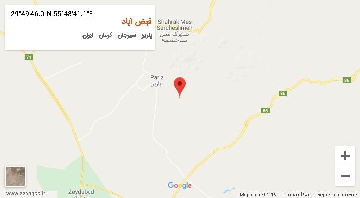 روستای فیض آباد بر روی نقشه