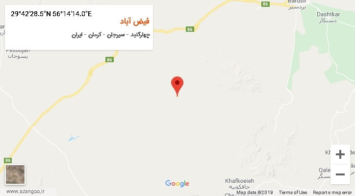 روستای فیض آباد بر روی نقشه