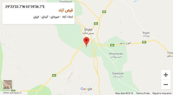 روستای فیض آباد بر روی نقشه