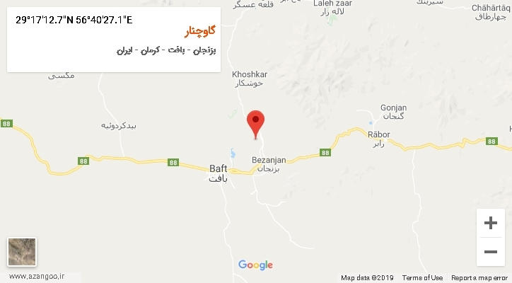 روستای گاوچنار بر روی نقشه
