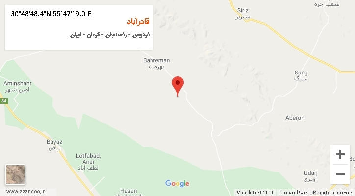 روستای قادرآباد بر روی نقشه