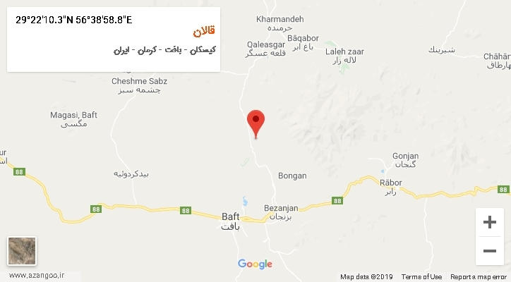 روستای قالان بر روی نقشه