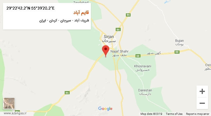 روستای قایم آباد بر روی نقشه