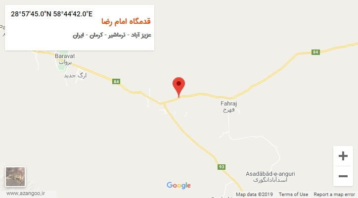 روستای قدمگاه امام رضا بر روی نقشه