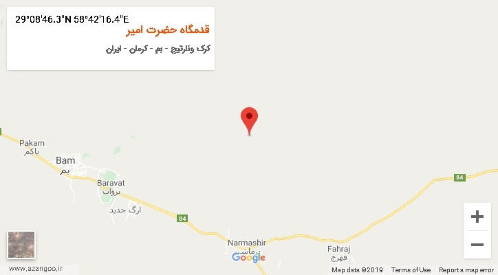 روستای قدمگاه حضرت امیر بر روی نقشه