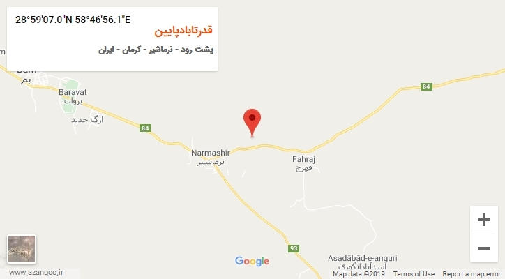 روستای قدرتابادپایین بر روی نقشه