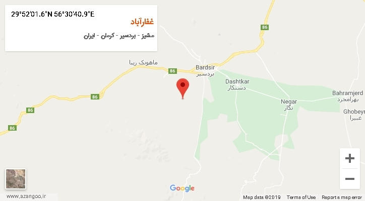 روستای غفارآباد بر روی نقشه