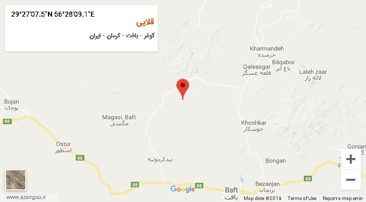 روستای قلایی بر روی نقشه