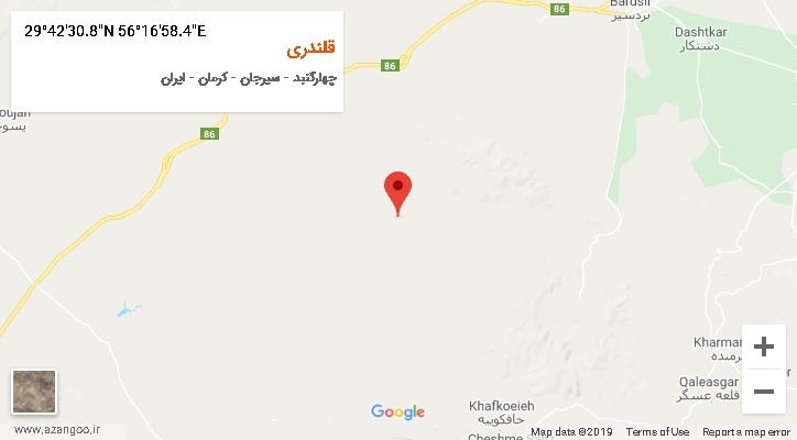 روستای قلندری بر روی نقشه