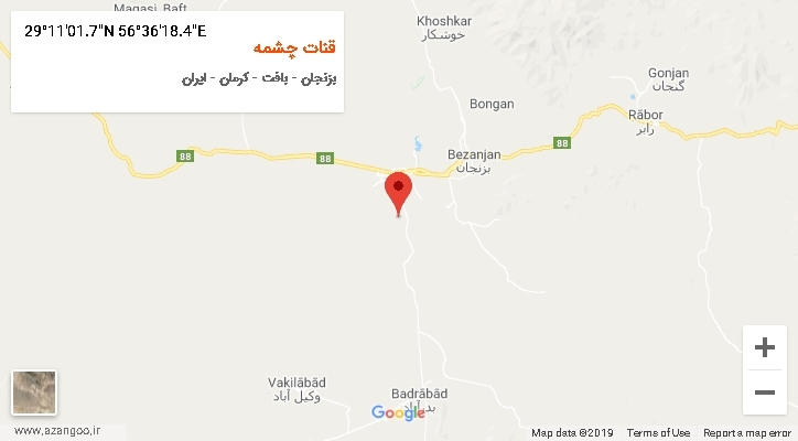 روستای قنات چشمه بر روی نقشه