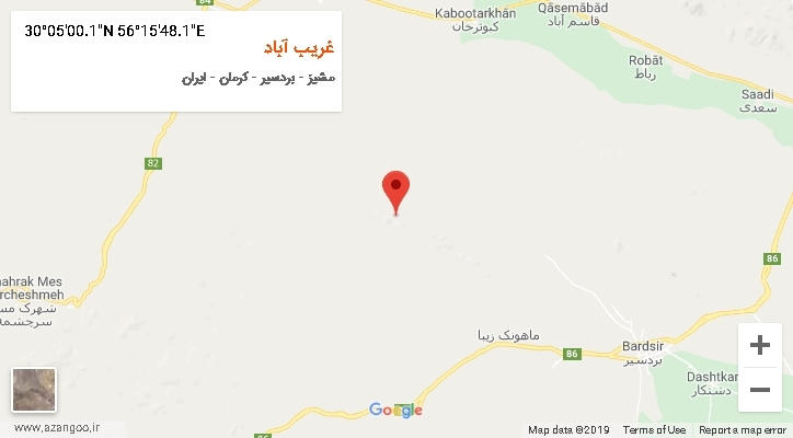 روستای غریب آباد بر روی نقشه