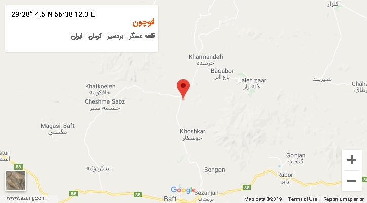 روستای قوچون بر روی نقشه