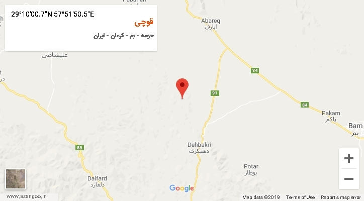 روستای قوچی بر روی نقشه