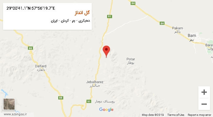 روستای گل انداز بر روی نقشه