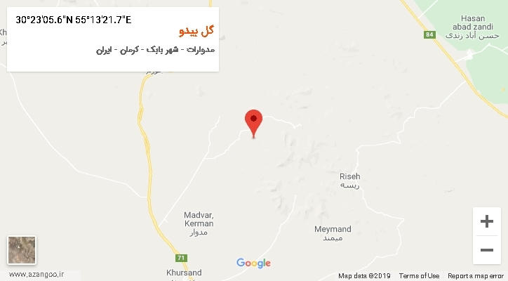 روستای گل بیدو بر روی نقشه
