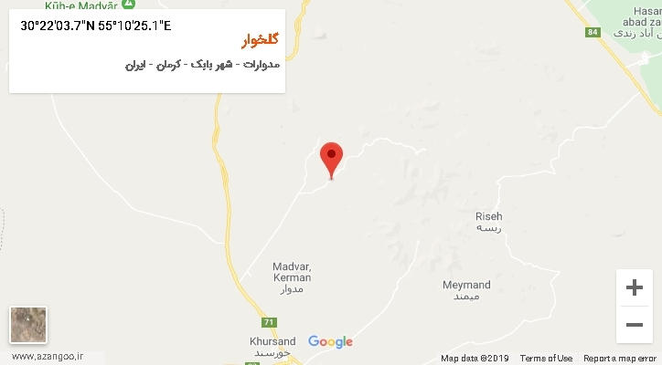 روستای گلخوار بر روی نقشه
