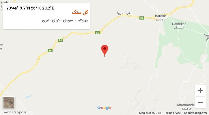 روستای گل سنگ بر روی نقشه