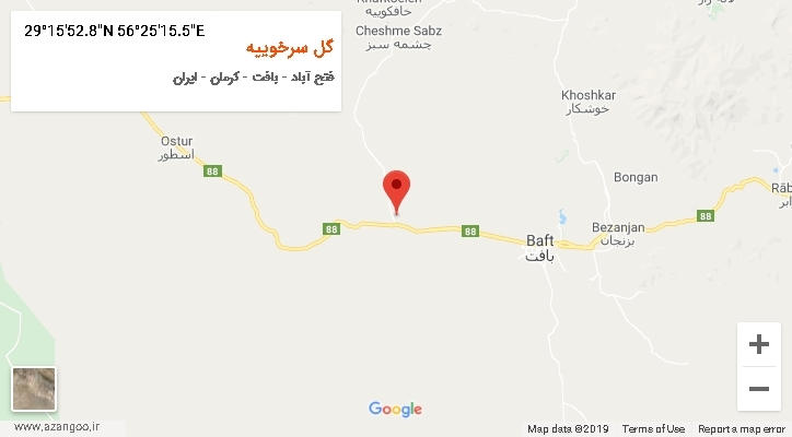 روستای گل سرخوییه بر روی نقشه