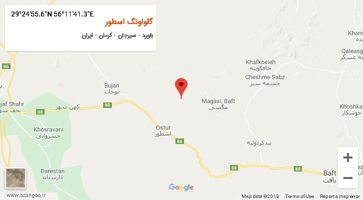 روستای گلواونگ اسطور بر روی نقشه