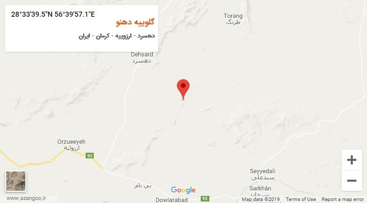 روستای گلوییه دهنو بر روی نقشه
