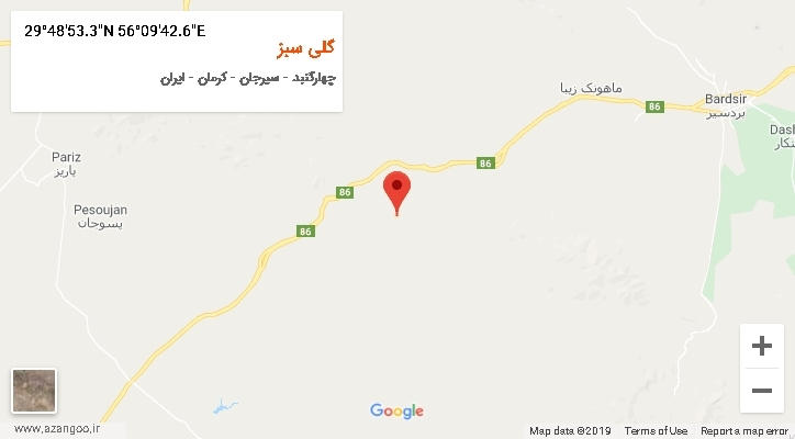 روستای گلی سبز بر روی نقشه