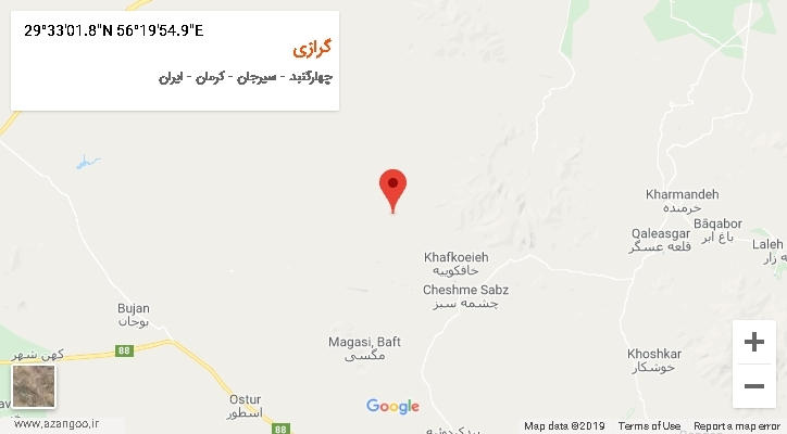روستای گرازی بر روی نقشه