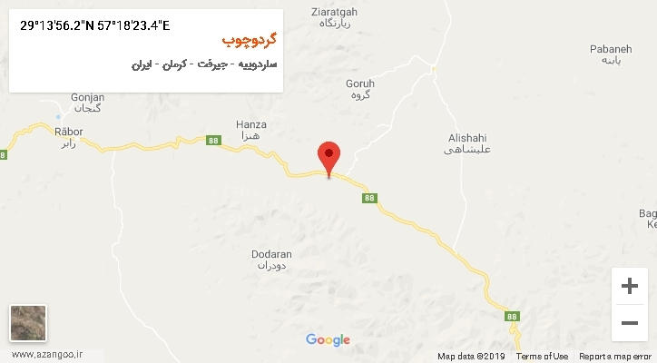 روستای گردوچوب بر روی نقشه
