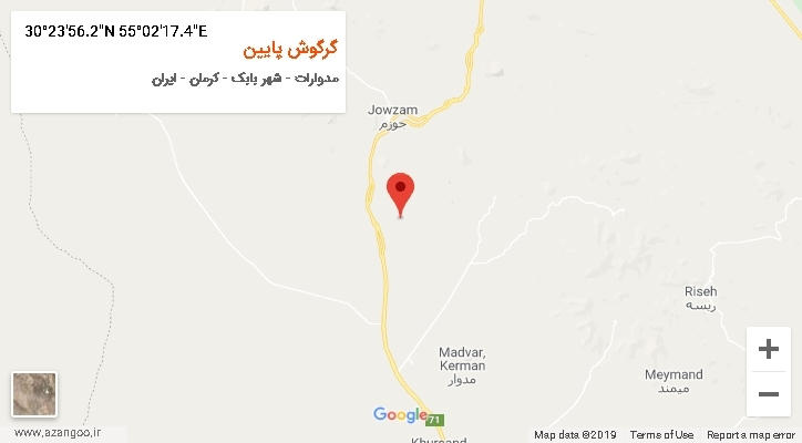 روستای گرگوش پایین بر روی نقشه