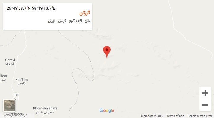 روستای گرزکن بر روی نقشه