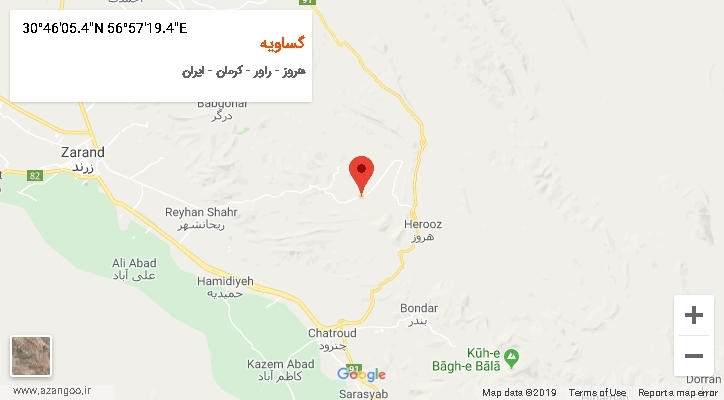 روستای گساویه بر روی نقشه