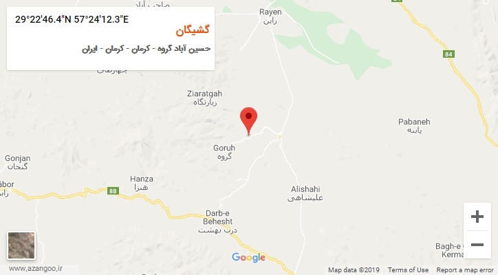 روستای گشیگان بر روی نقشه