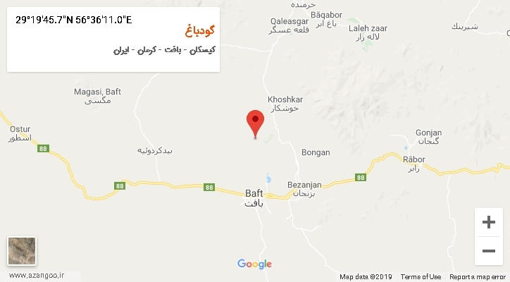 روستای گودباغ بر روی نقشه
